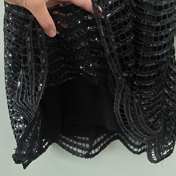 NWT Lulu's Black Sequin Mini Dress, Size Small - Picture 12 of 14